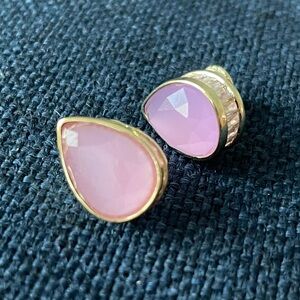 Gemstone earrings with CZ surround